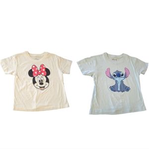 Girls Disney tshirt bundle Minnie Mouse & Stitch